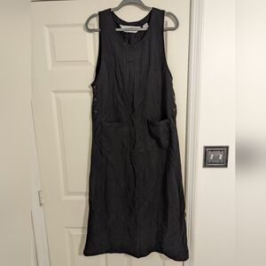 Ann Trinity black overall dress size medium front pockets